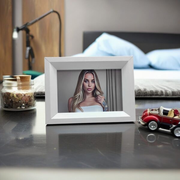 8-inch horizontal white photo frame | Personalized - Image 3